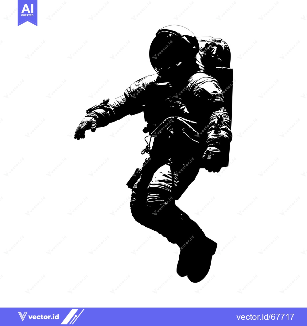 Premium Vector of Silhouette of an Astronaut Floating in Space
