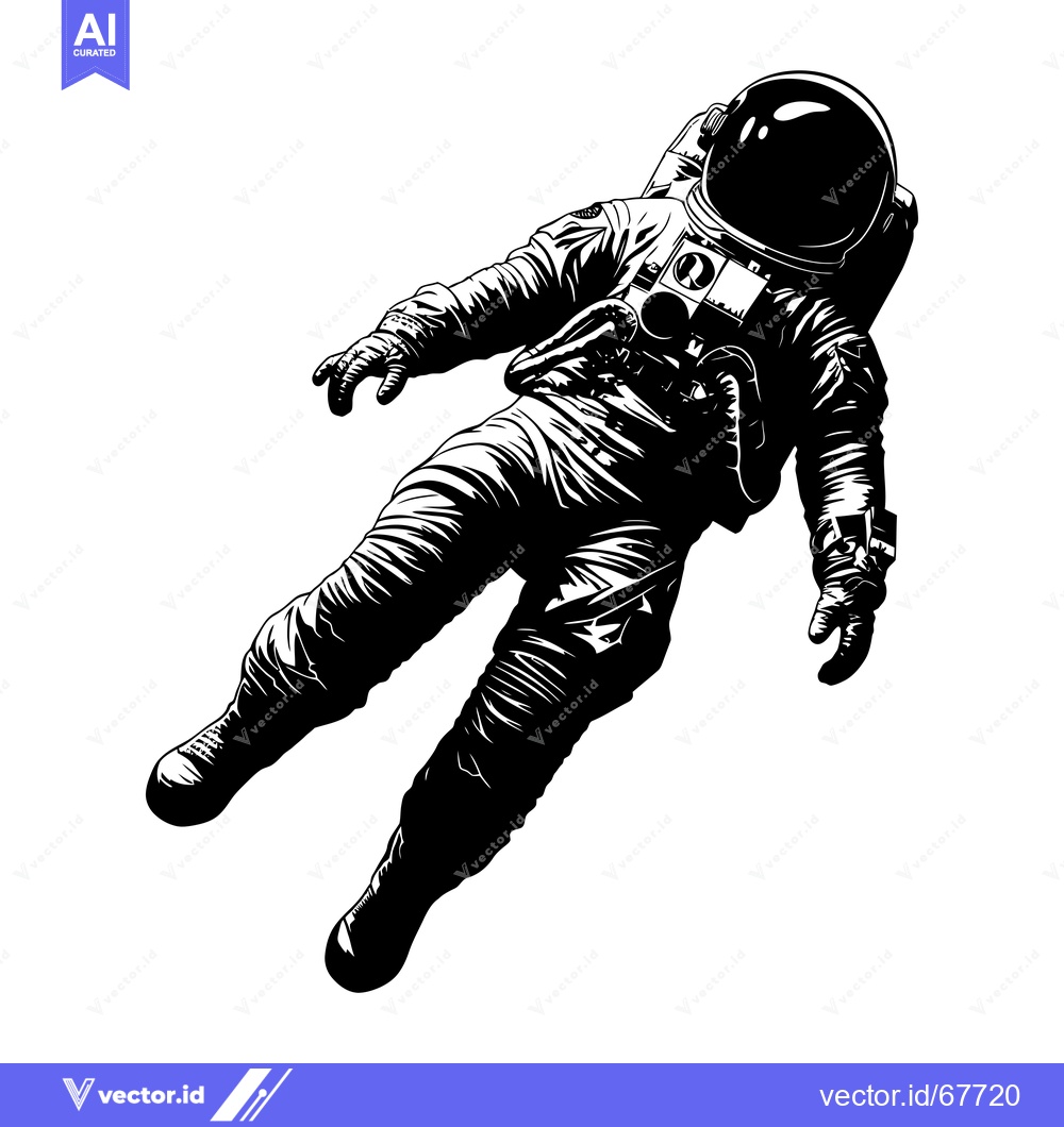 Premium Vector of Astronaut in a Space Suit Floating in Space