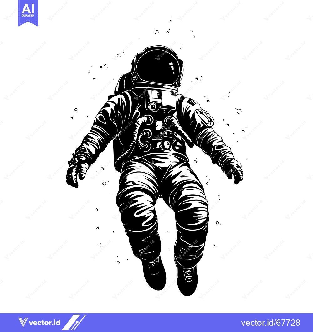 Premium Vector dari Astronaut in Space Suit Floating in Zero Gravity