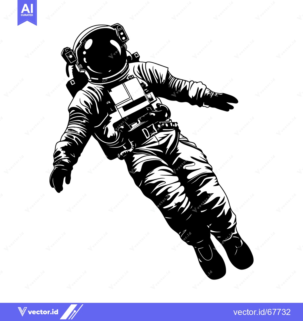 Premium Vector dari Astronaut Floating in Space in a Space Suit