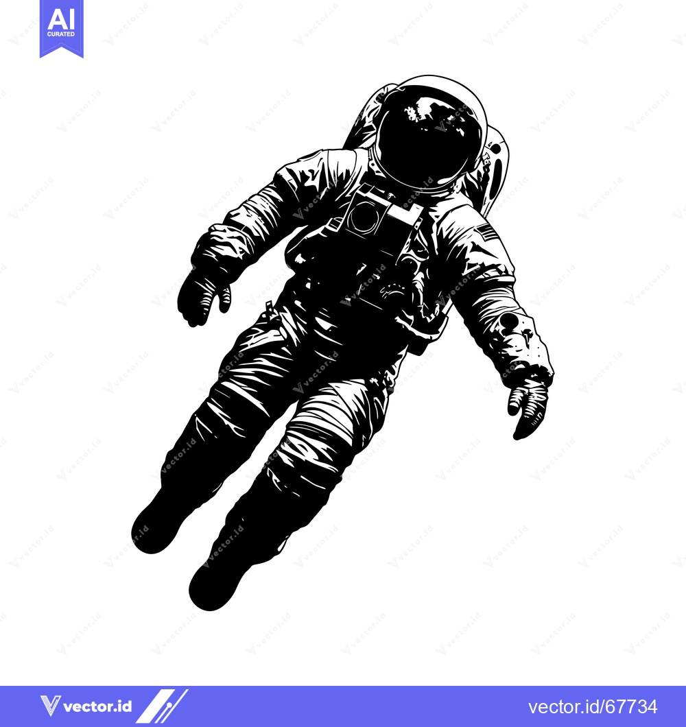 Premium Vector of Silhouette of an Astronaut Floating in Space
