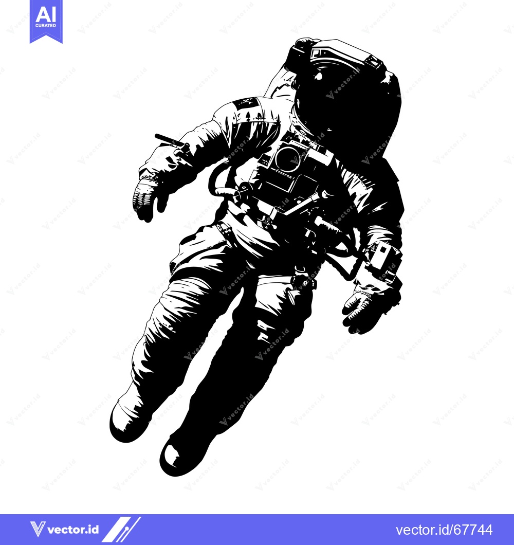 Premium Vector dari Astronaut in a Space Suit Floating in Space