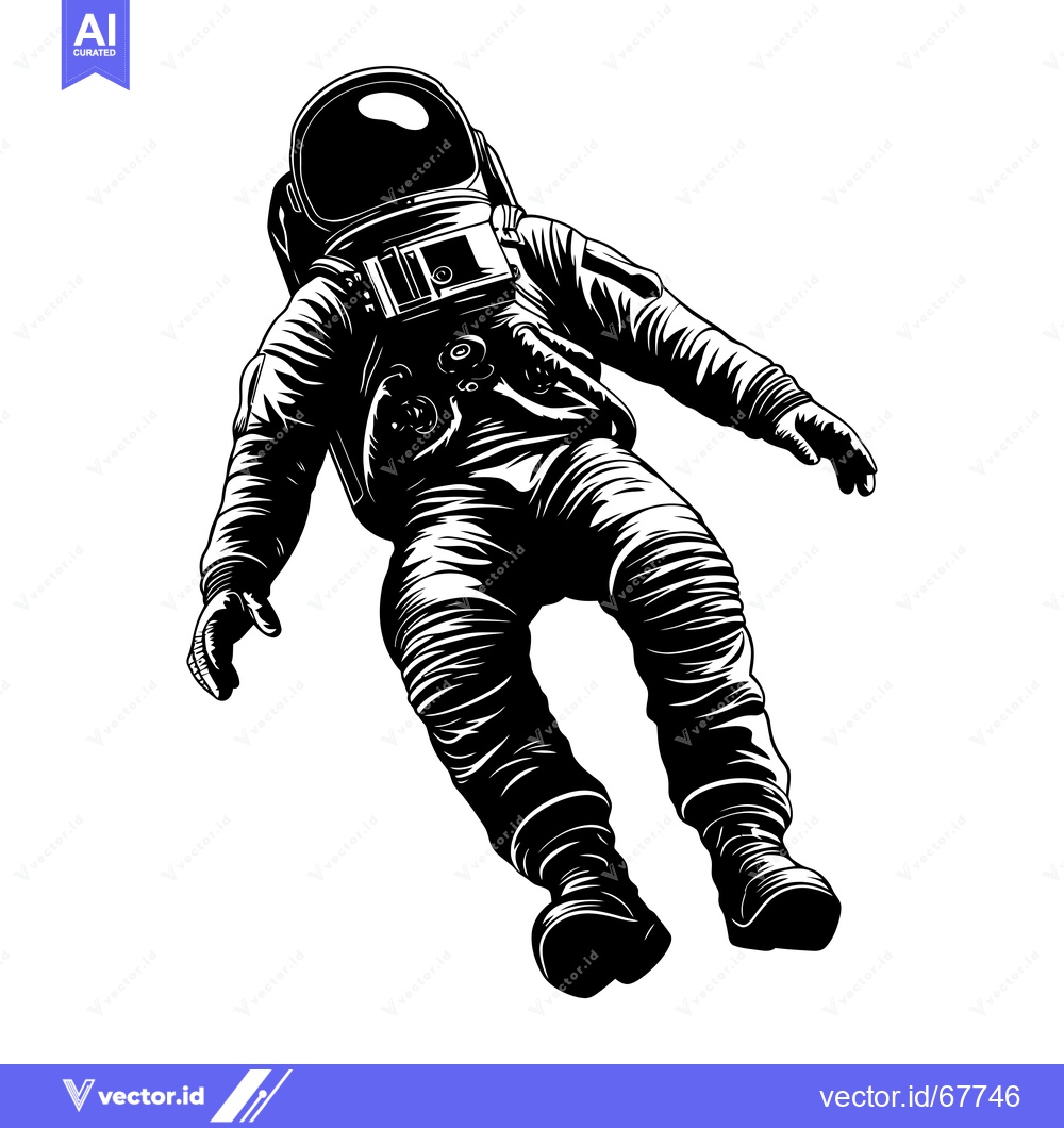 Premium Vector dari Astronaut in Space Suit Floating in Zero Gravity