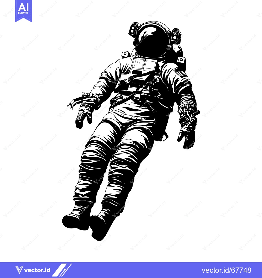 Premium Vector dari Astronaut in Space Suit Floating in Zero Gravity