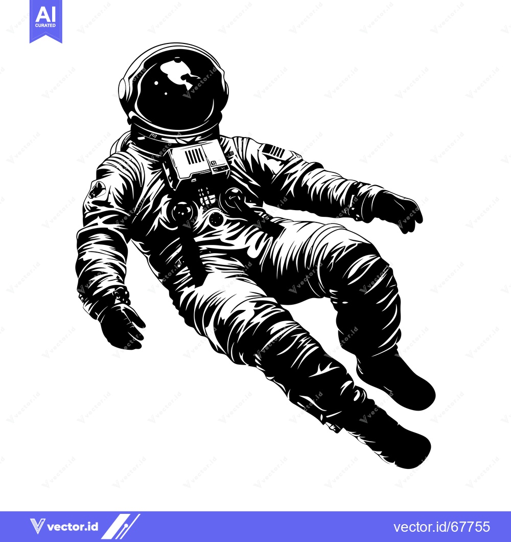 Premium Vector dari Astronaut in Space Suit Floating in Zero Gravity