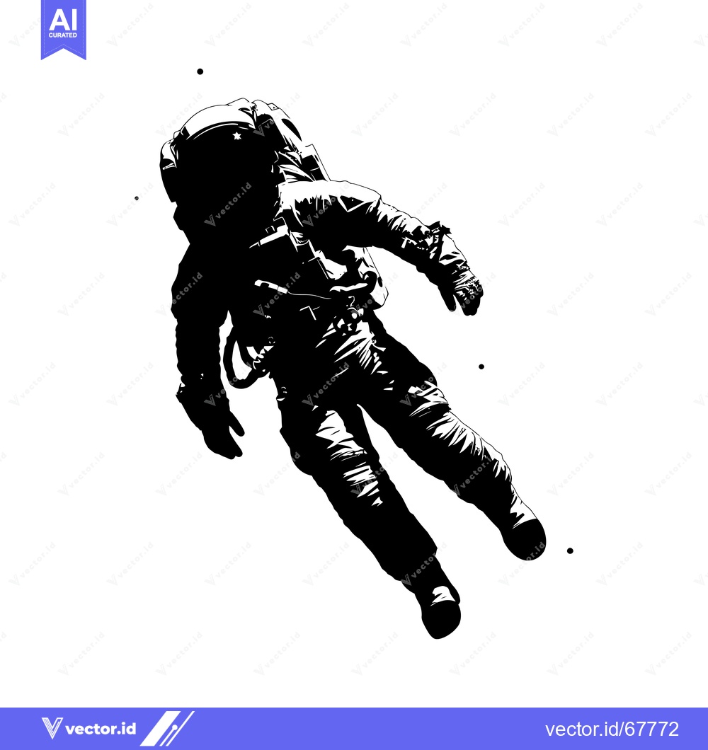 Premium Vector of Silhouette of an Astronaut Floating in Space
