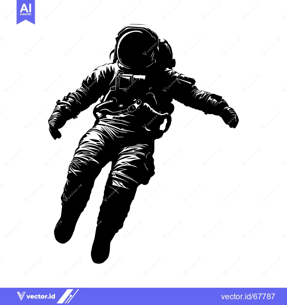 Premium Vector of Silhouette of an Astronaut Floating in Space