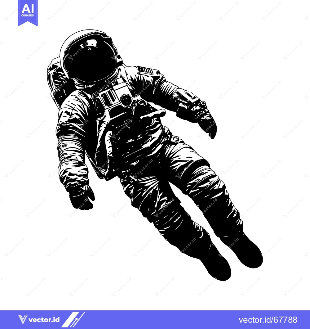 Premium Vector dari Astronaut in Space Suit Floating in Space