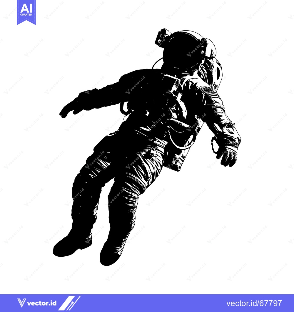 Premium Vector of Astronaut in Space Suit Floating in Space