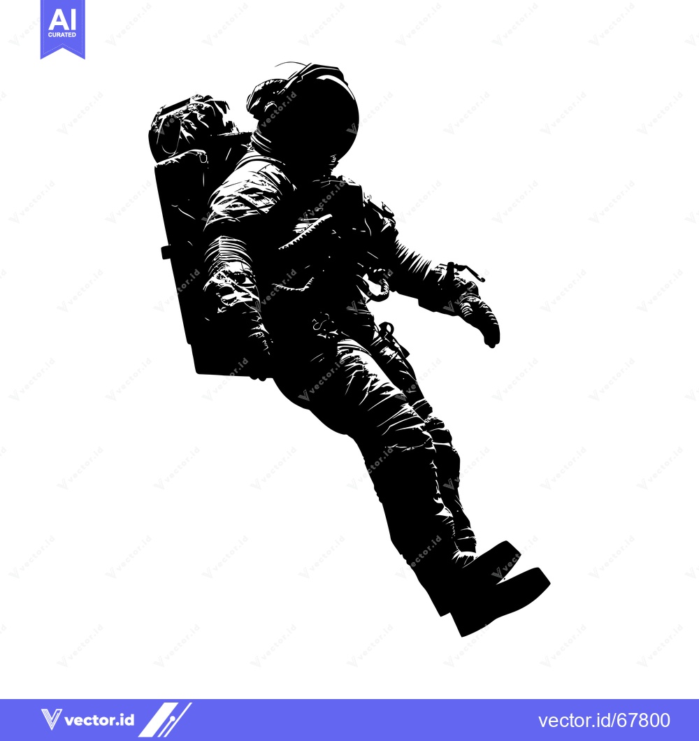 Premium Vector of Silhouette of an Astronaut Floating in Space