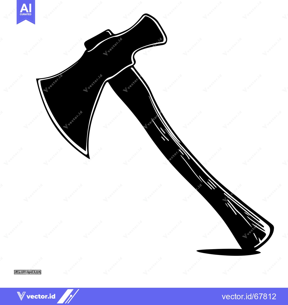 Premium Vector dari A Black and White Illustration of a Single Axe