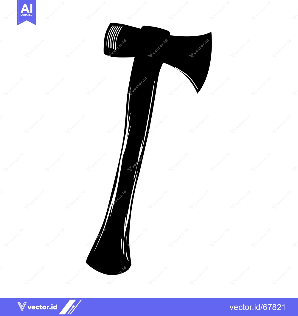 Premium Vector dari A black and white silhouette of an axe