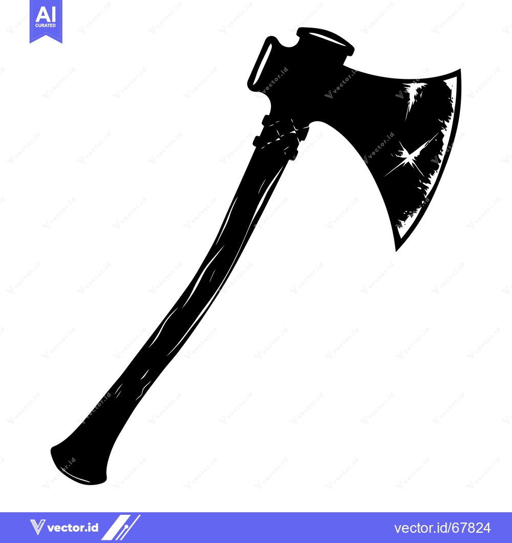 Premium Vector dari Black and White Silhouette of a Hand Axe