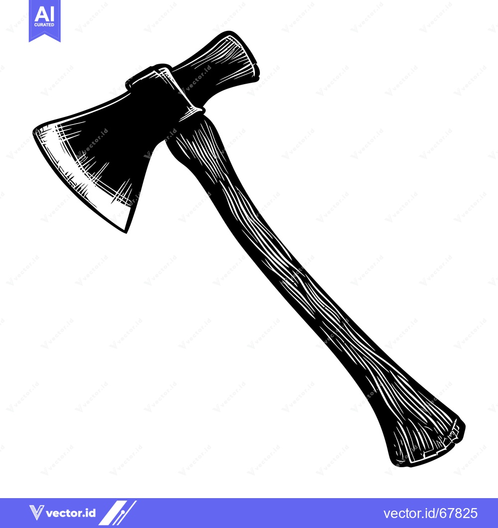 Premium Vector dari Hand-Drawn Illustration of a Black and White Axe
