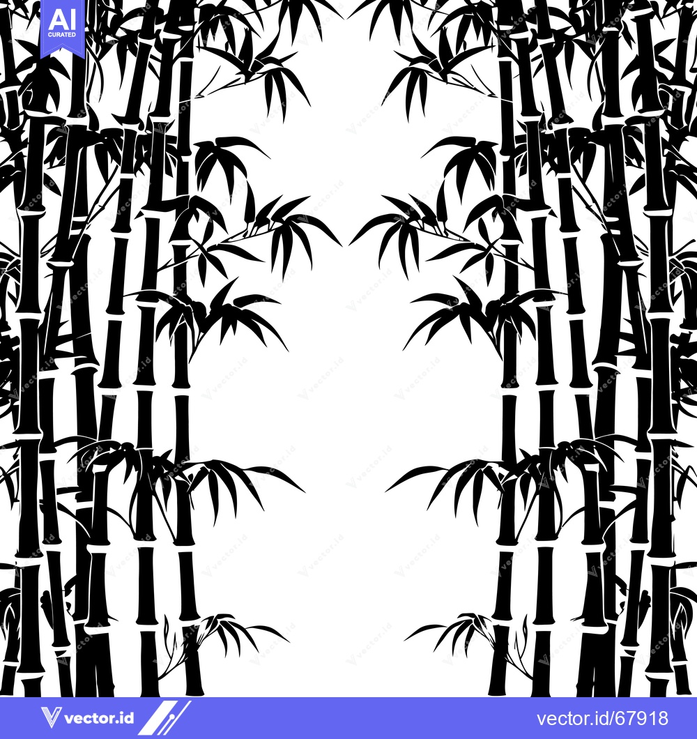 Premium Vector dari Black and White Silhouette of a Bamboo Forest