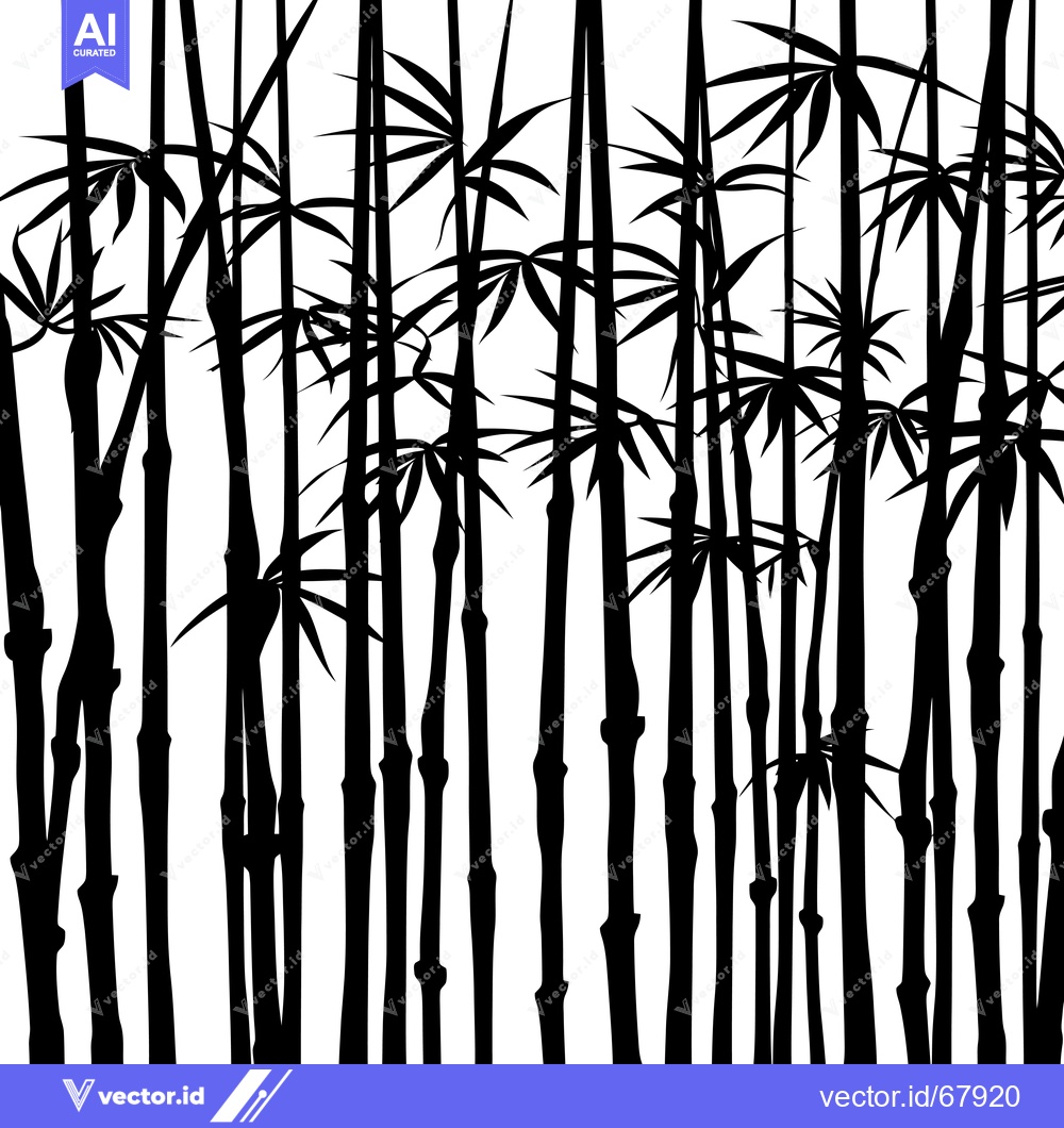 Premium Vector dari Black and White Silhouette of a Bamboo Forest