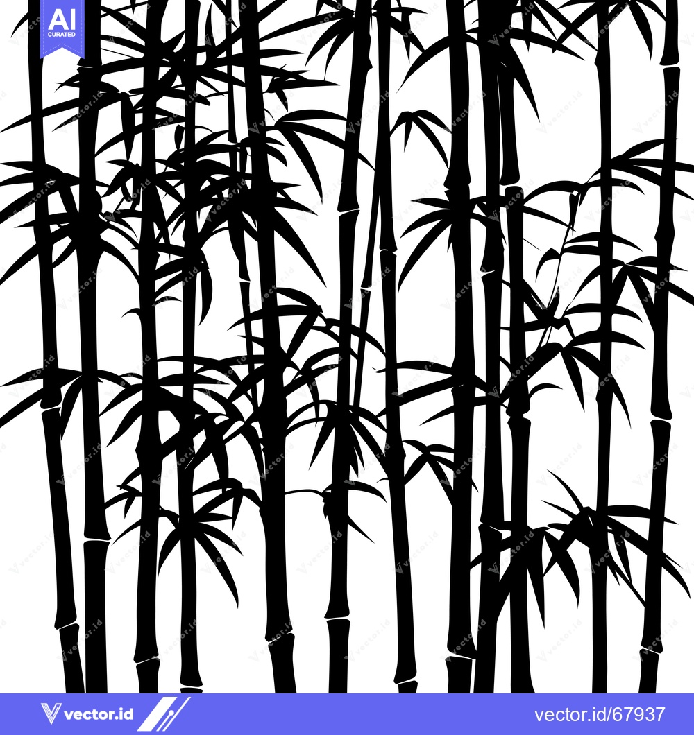 Premium Vector dari Black and White Silhouette of Bamboo Forest