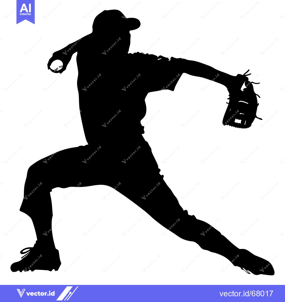 Premium Vector dari Silhouette of a Baseball Pitcher Throwing a Pitch