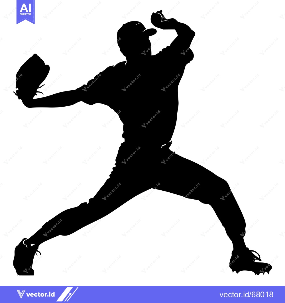 Premium Vector dari Silhouette of a Baseball Pitcher Throwing a Pitch