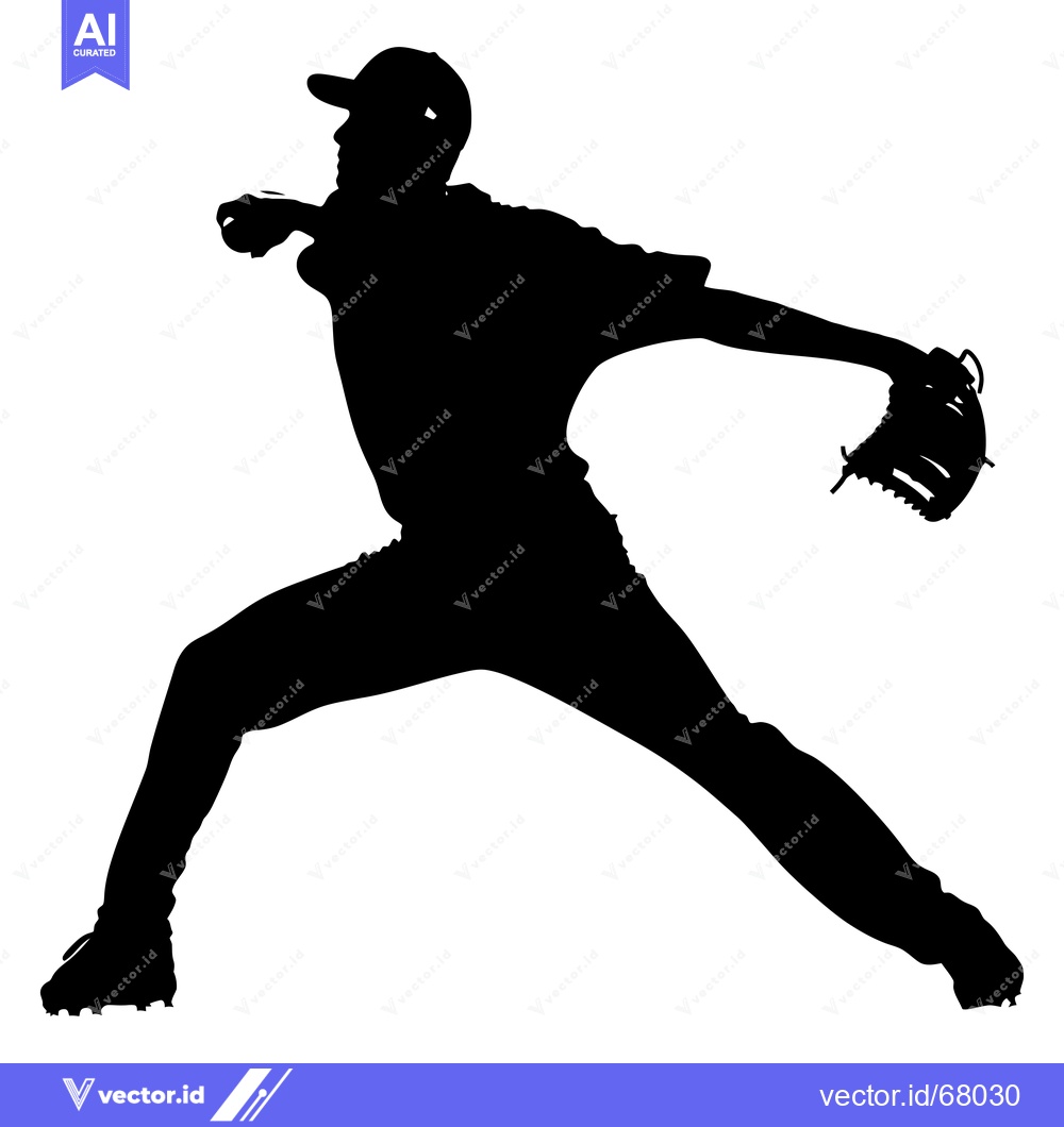 Premium Vector dari Silhouette of a Baseball Pitcher Throwing a Pitch