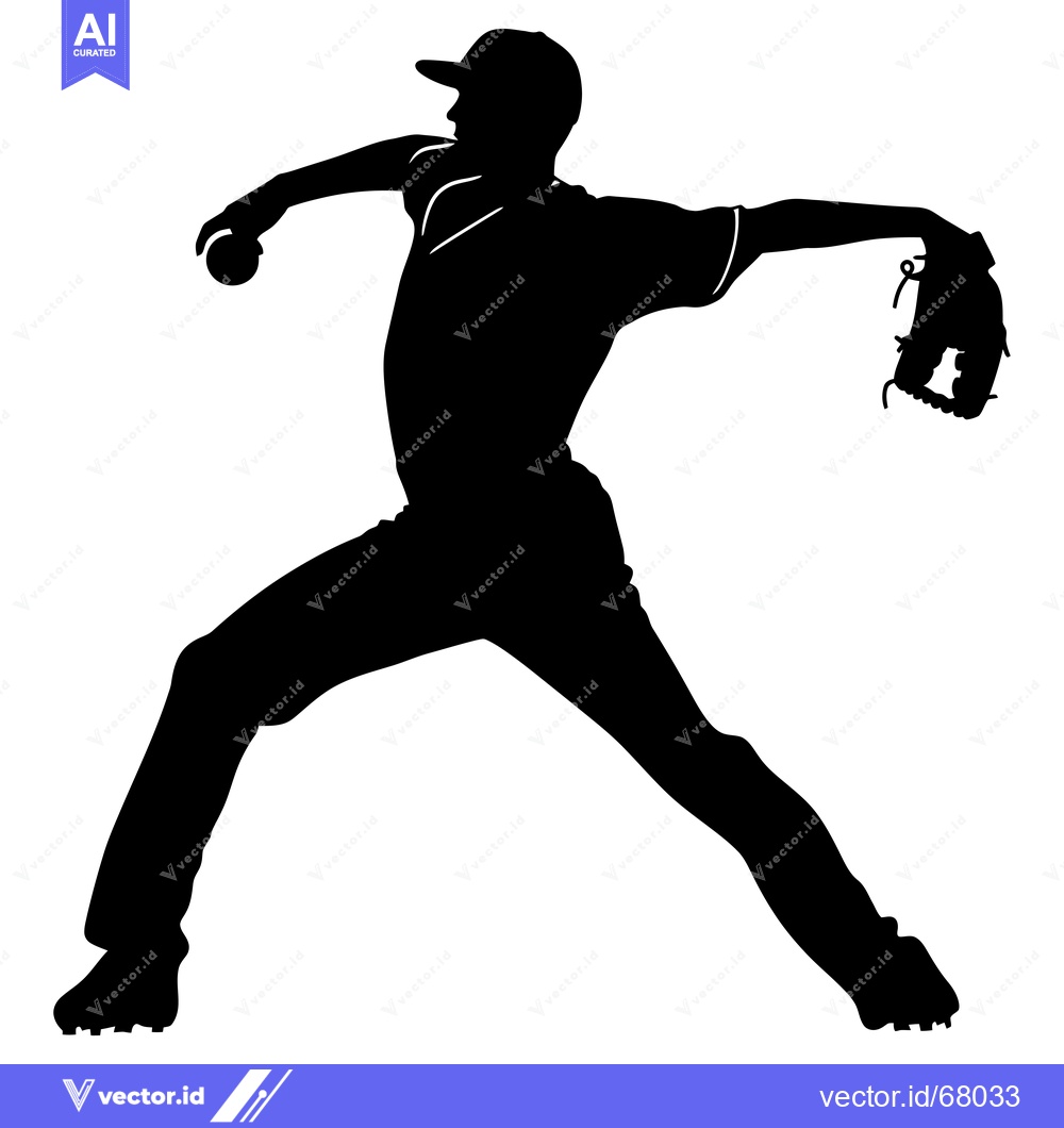 Premium Vector dari Silhouette of a Baseball Pitcher Throwing a Pitch