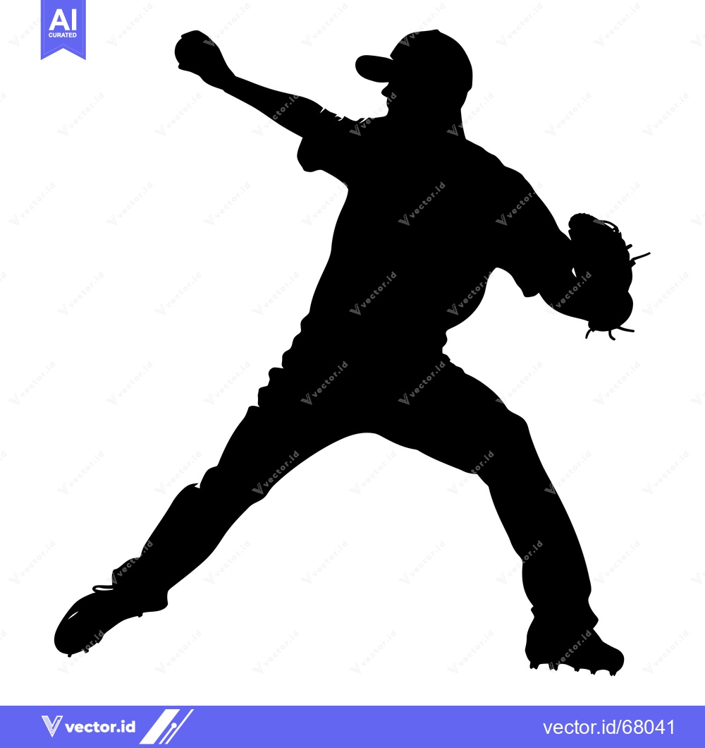 Premium Vector dari Silhouette of a Baseball Pitcher Throwing a Pitch