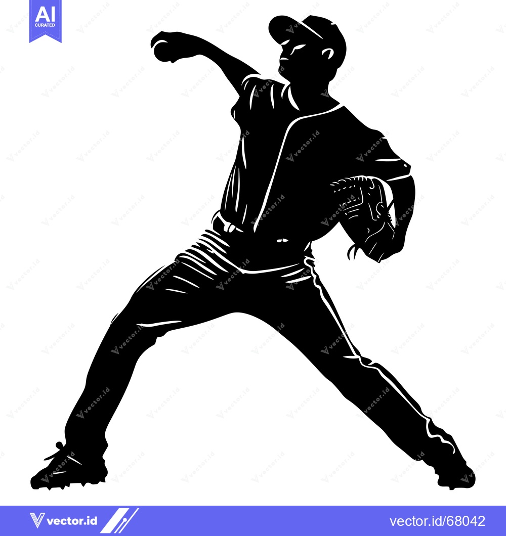 Premium Vector dari Silhouette of a Baseball Pitcher Throwing a Pitch