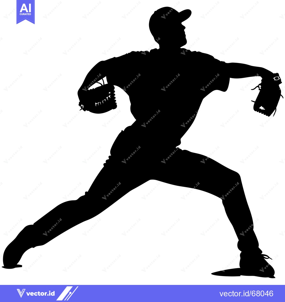 Premium Vector dari Silhouette of a Baseball Pitcher Throwing a Pitch