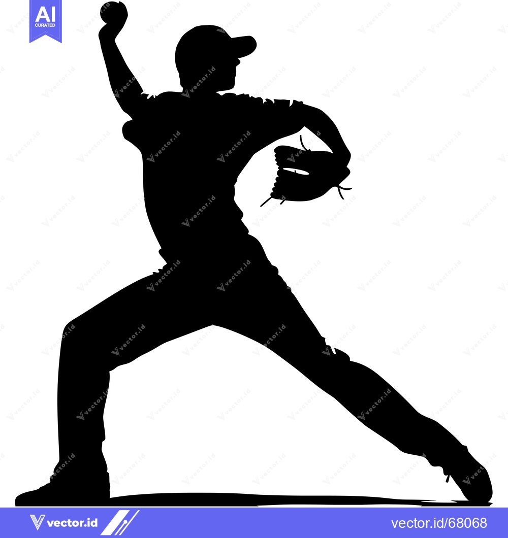 Premium Vector dari Silhouette of a Baseball Pitcher Throwing a Pitch