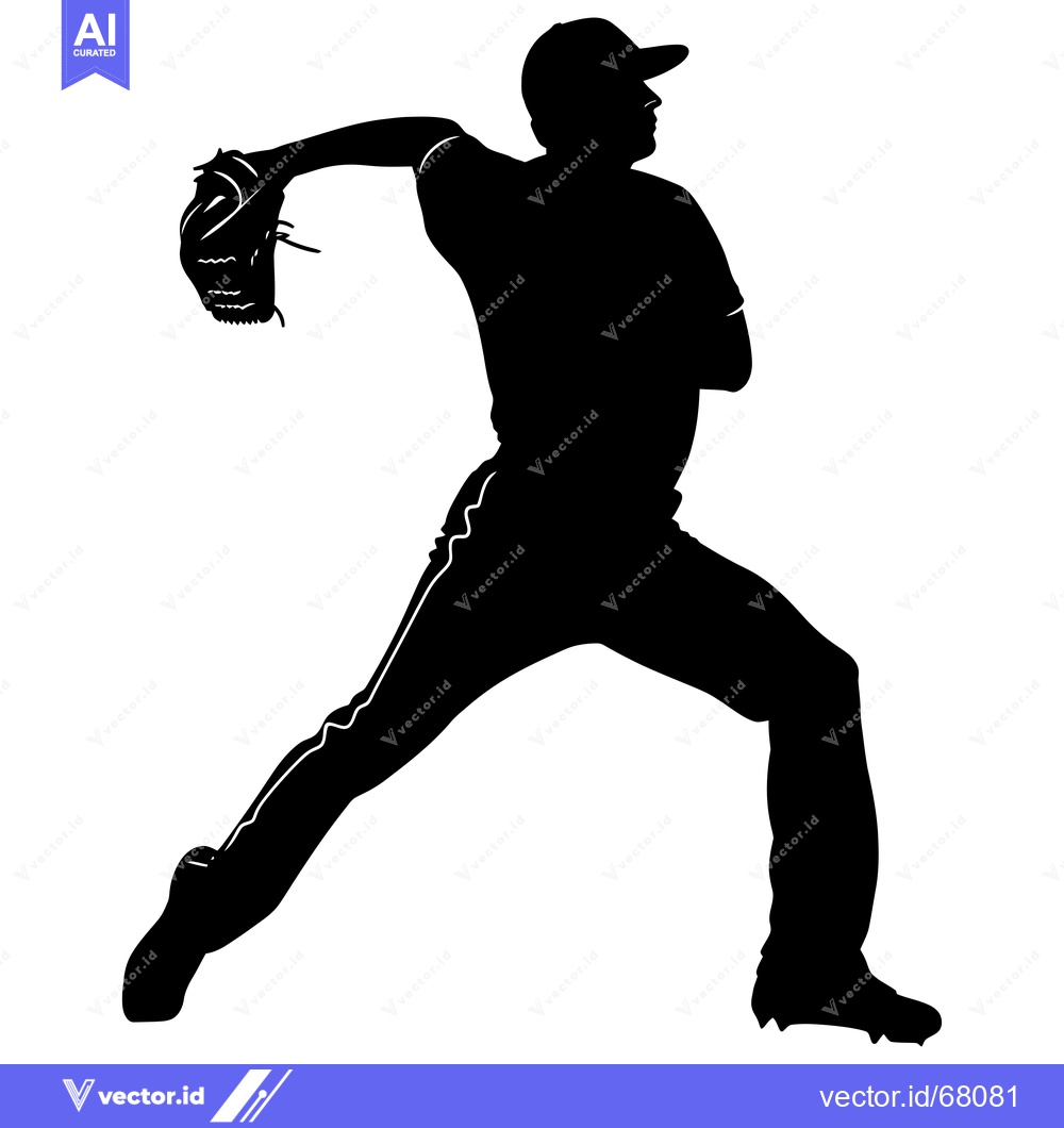 Premium Vector dari Silhouette of a Baseball Pitcher Throwing a Pitch
