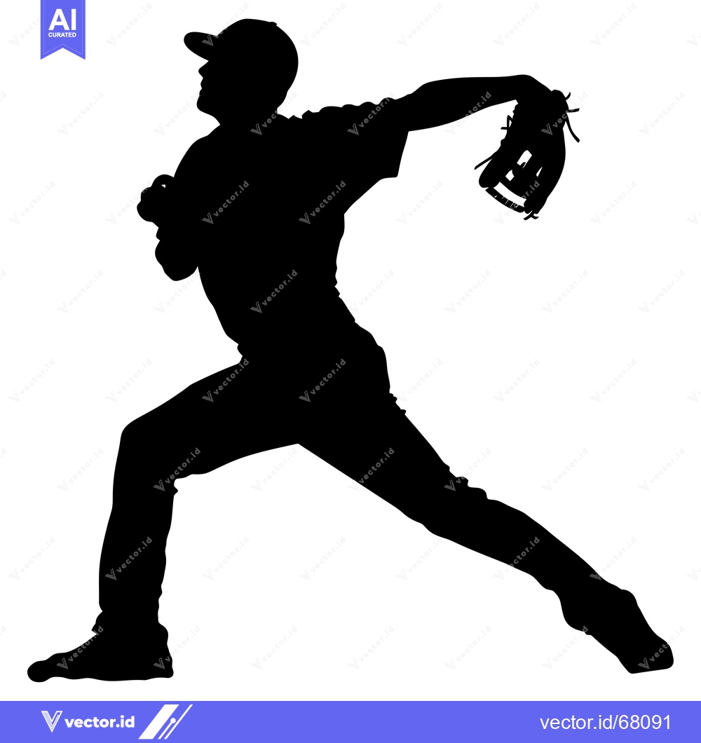 Premium Vector dari Silhouette of a Baseball Pitcher Throwing a Pitch