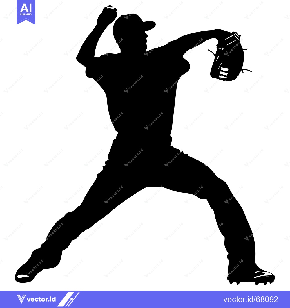Premium Vector dari Silhouette of a Baseball Pitcher Throwing a Pitch