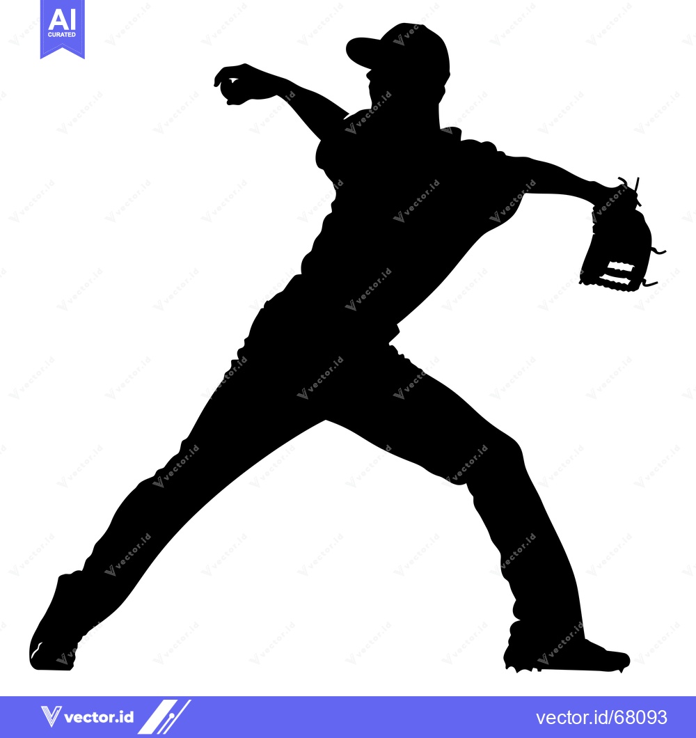 Premium Vector dari Silhouette of a Baseball Pitcher Throwing a Pitch
