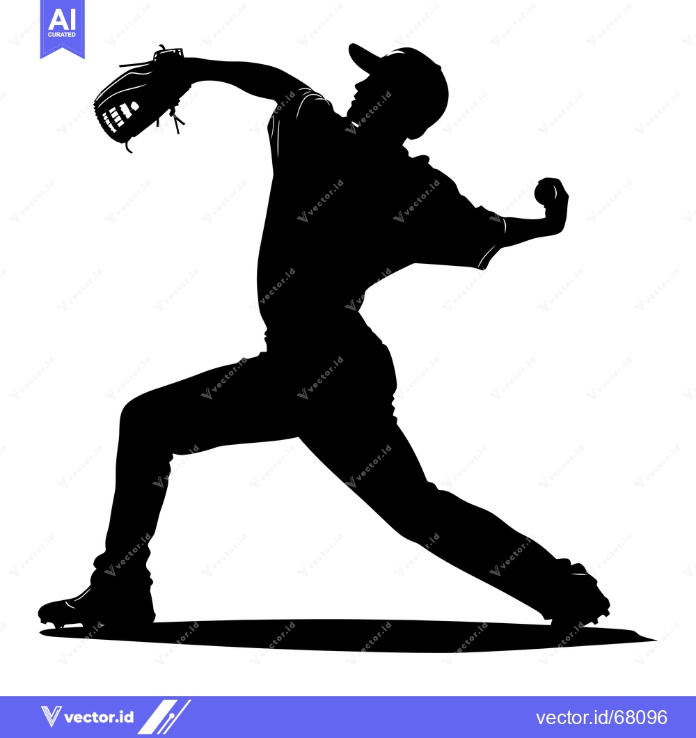 Premium Vector dari Silhouette of a Baseball Pitcher Throwing a Pitch