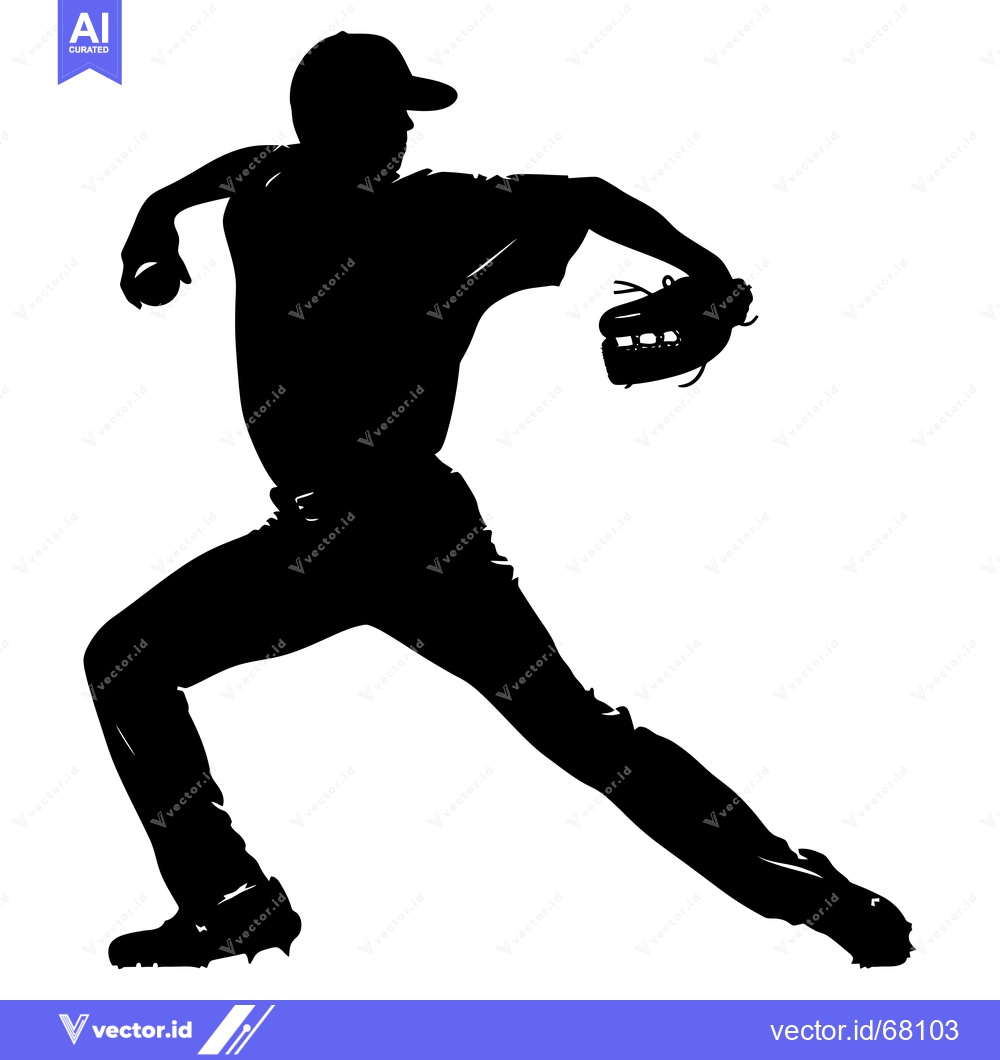 Premium Vector dari Silhouette of a Baseball Pitcher Throwing a Pitch