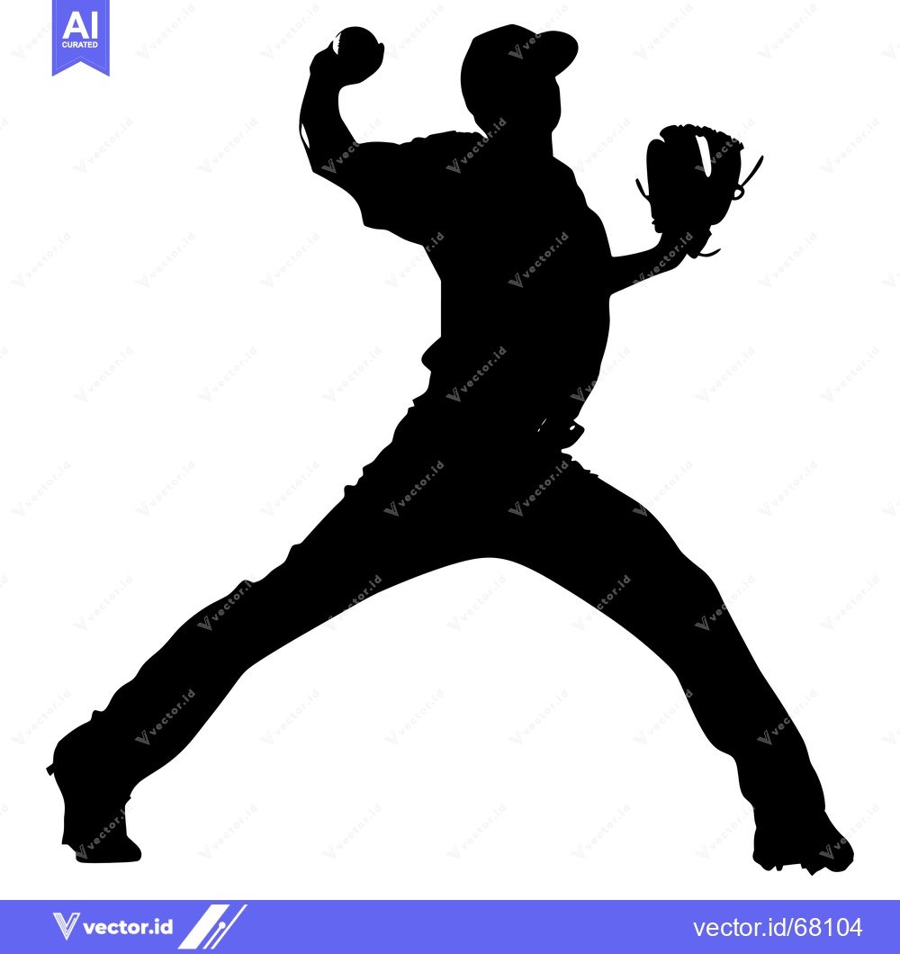 Premium Vector dari Silhouette of a Baseball Pitcher Throwing a Pitch