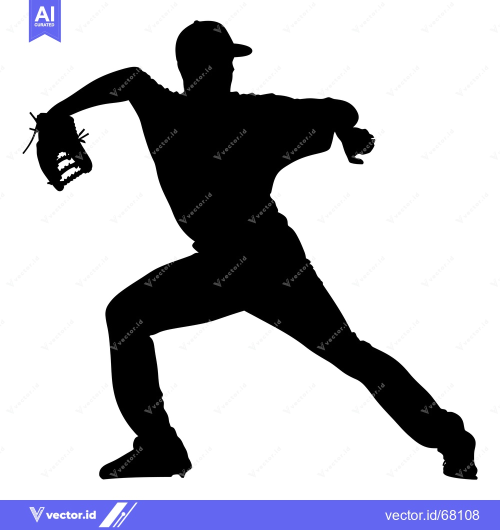 Premium Vector dari Silhouette of a Baseball Pitcher Throwing a Pitch