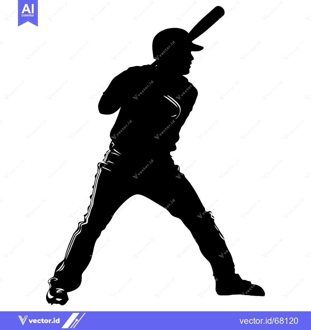 Premium Vector of Silhouette of a baseball player swinging a bat