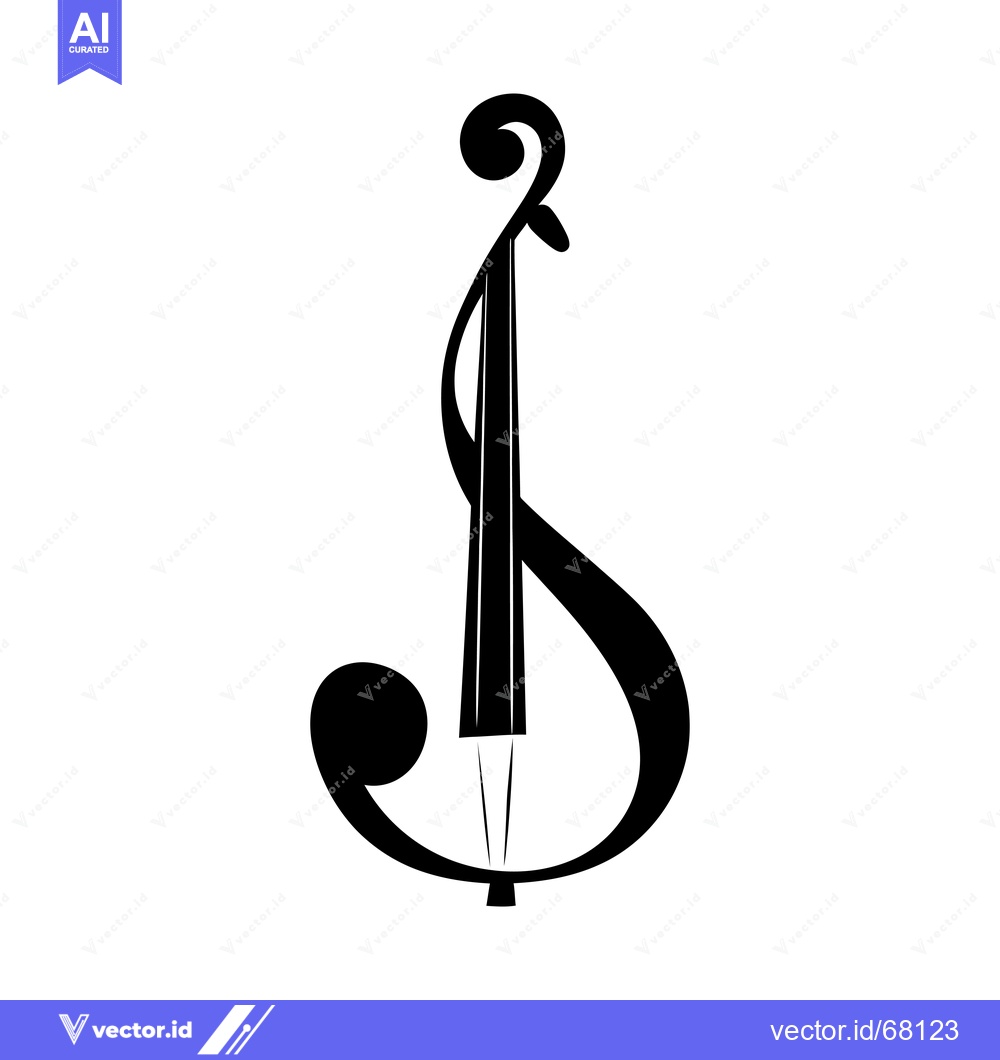 Premium Vector dari Black and White Silhouette of a Violin