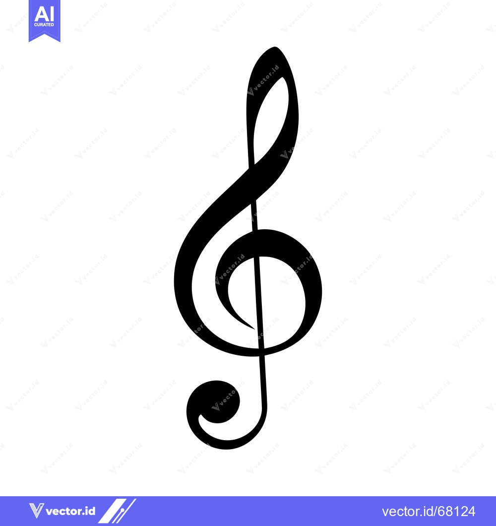 Premium Vector of Black and White Treble Clef Symbol