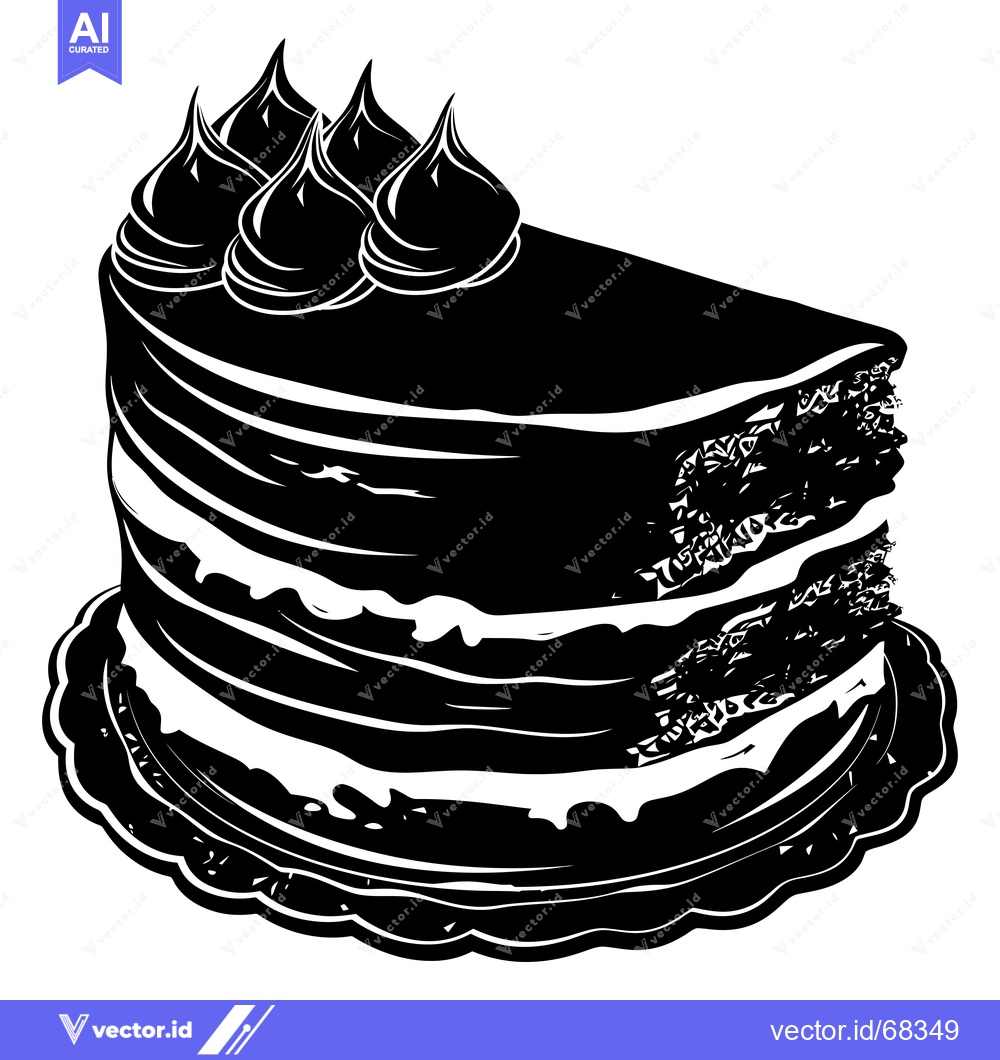 Premium Vector dari A slice of layered cake with frosting on top