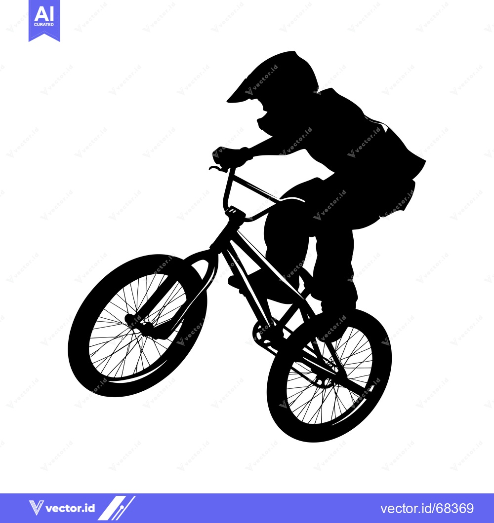 Premium Vector dari Silhouette of a BMX Rider in Mid-Air
