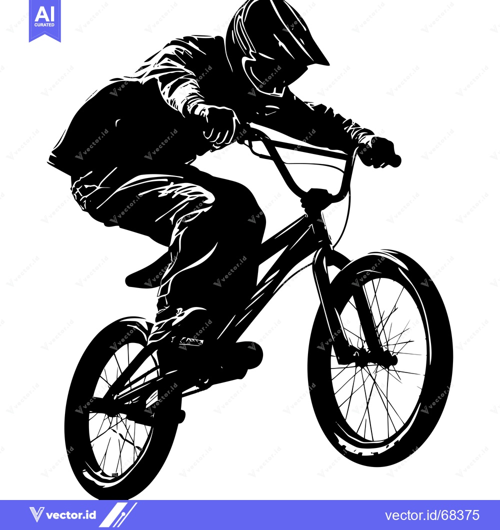 Premium Vector dari Silhouette of a BMX Rider in Mid-Air