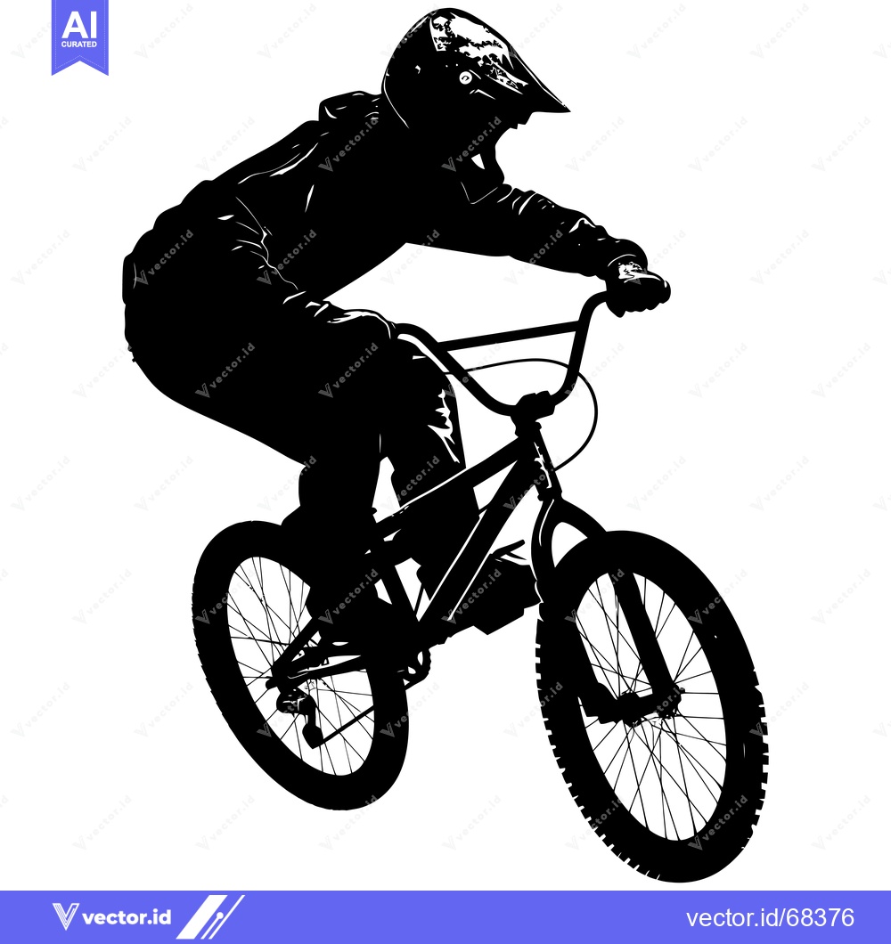 Premium Vector of Silhouette of a Person Riding a BMX Bike