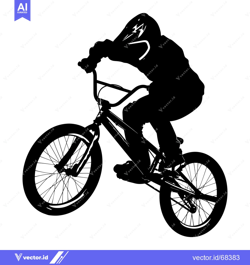 Premium Vector dari Silhouette of a Person Performing a BMX Trick