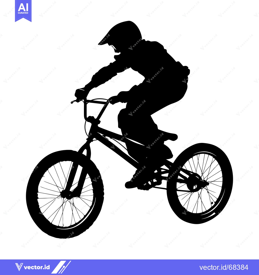 Premium Vector of Silhouette of a Person Riding a BMX Bicycle