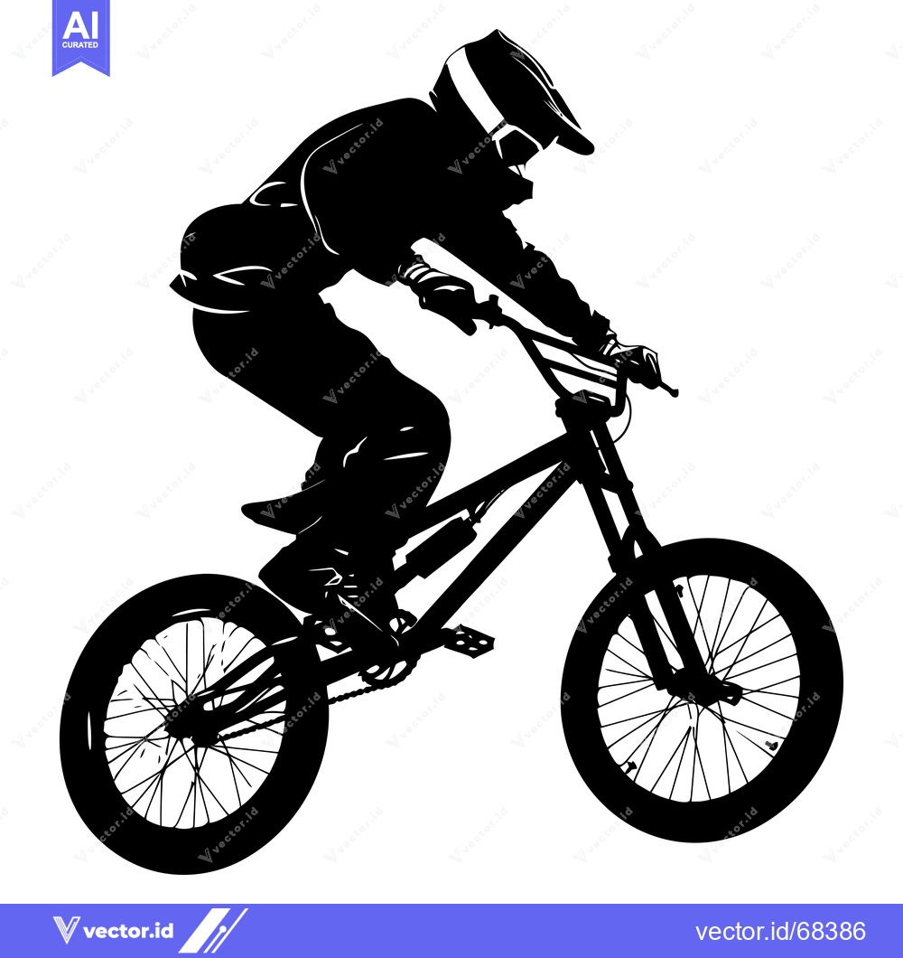 Premium Vector dari Silhouette of a BMX Rider in Mid-Air
