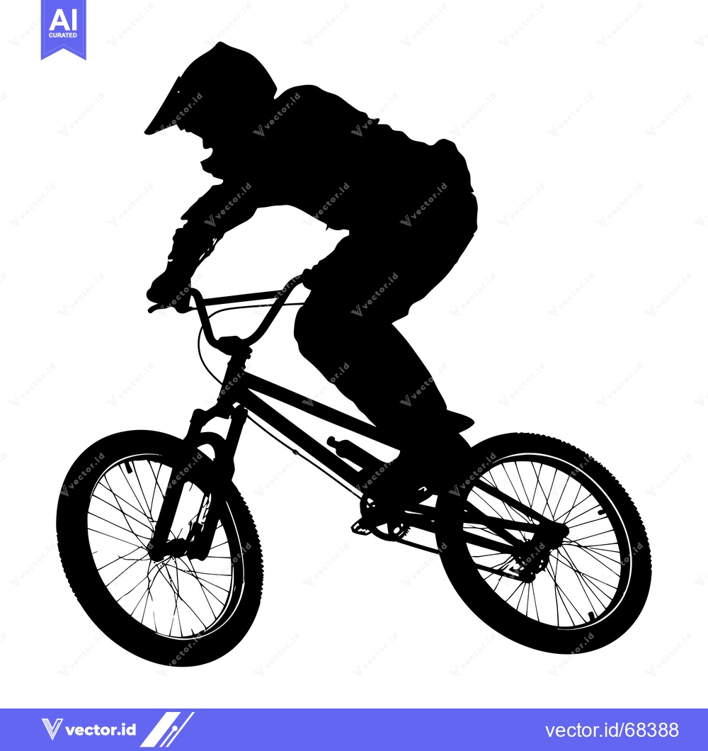 Premium Vector dari Silhouette of a Person Riding a Bicycle