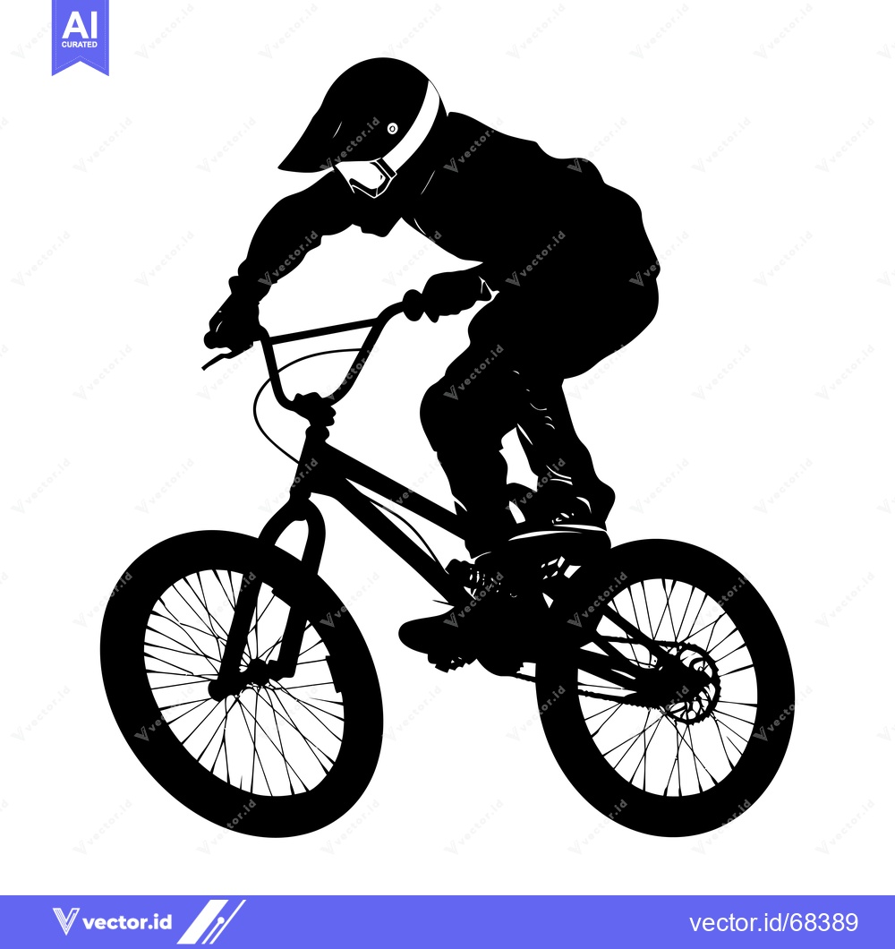 Premium Vector of Silhouette of a Person Riding a BMX Bicycle