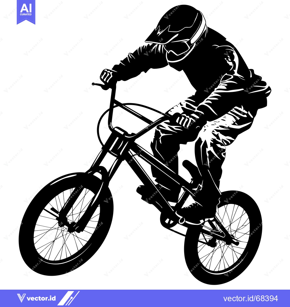 Premium Vector dari Silhouette of a BMX Rider in Mid-Air